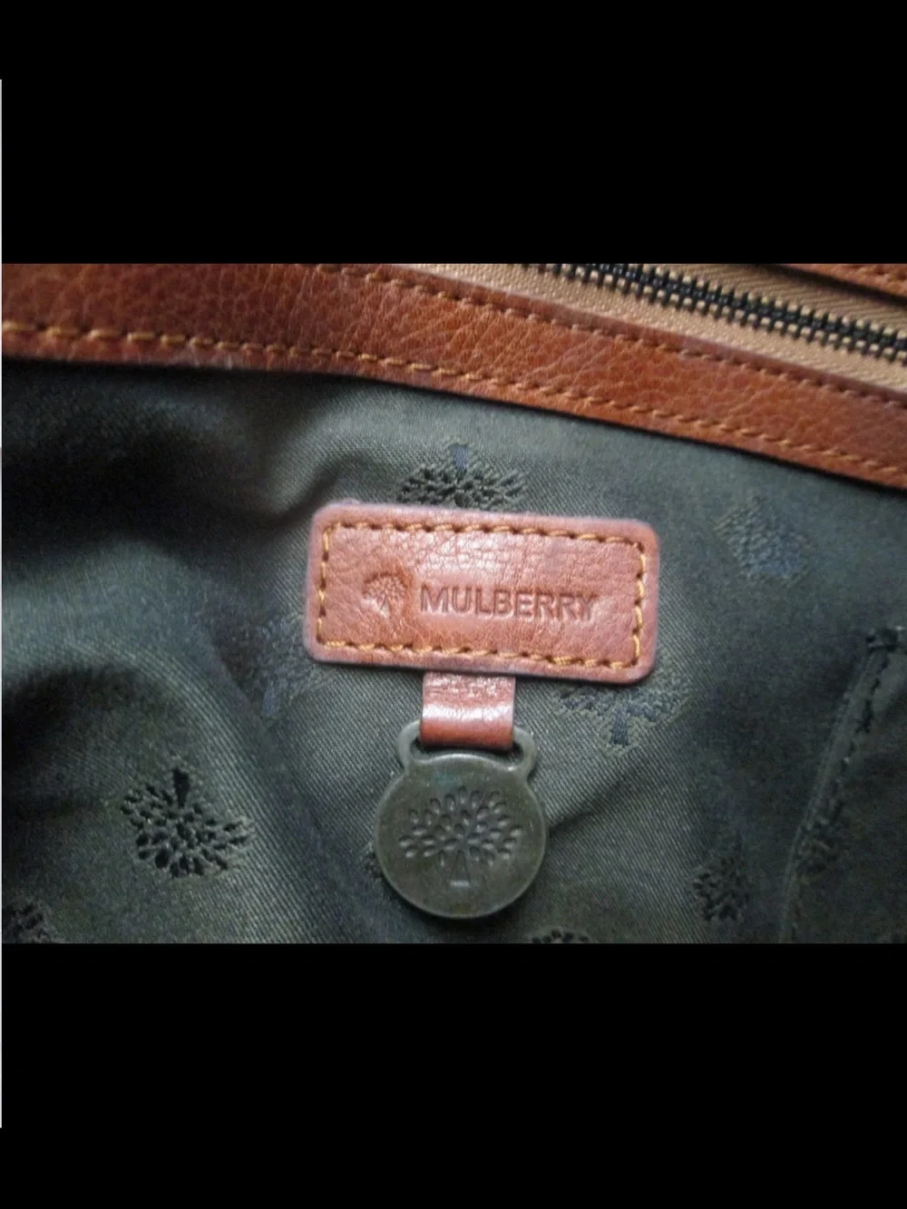 Mulberry Chestnut Leather Messenger Bag with Black Strap
